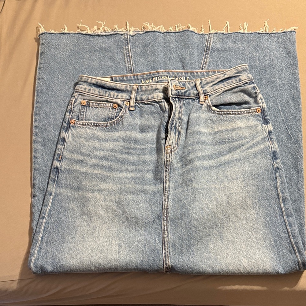 American Eagle Outfitters Light Wash Denim A-Line Skirt